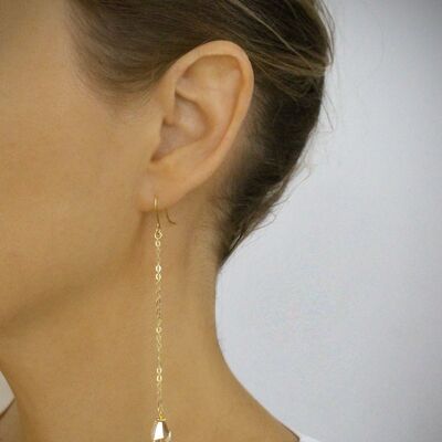 Dangle earrings with golden shadow Swarovski crystals