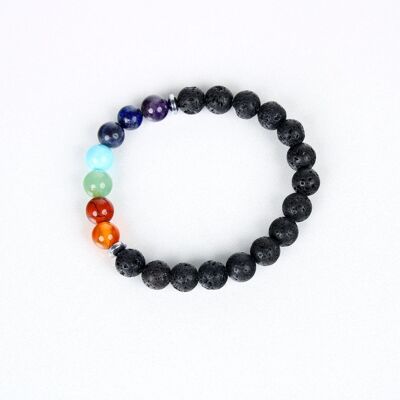 Lava with 7 Chakra Crystal Bracelet