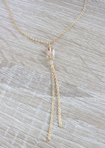 Collier court en or avec cristal Golden Shadow 3