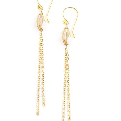 Gold earrings with Golden Shadow crystals
