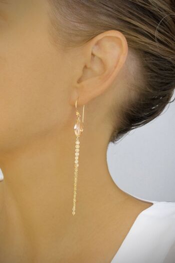 Boucles d'oreilles en or avec cristaux d'ombre dorés 2