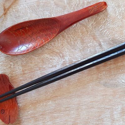 Japanese Chopsticks Black-Natural Wood Tableware Decoration