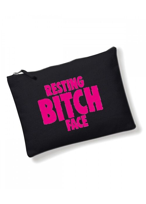 Make Up Bag, Cosmetic Wallet, Zipper Pouch, Slogan Make up bags, Funny Gift for Her Resting Bitch Face CB04