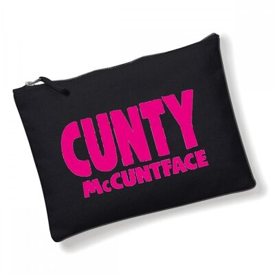 Bolsa de maquillaje, cartera cosmética, bolsa con cremallera, bolsas de maquillaje con eslogan, regalo divertido para su Cunty McCuntface CB05