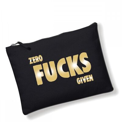 Make Up Bag, Cosmetic Wallet, Zipper Pouch, Slogan Make up bags, Funny Gift for Her ZERO FUCKS given CB06