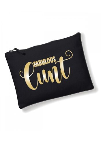 Make Up Bag, Cosmetic Wallet, Zipper Pouch, Slogan Make up bags, Funny Gift for Her Fabulous Cunt CB07 1