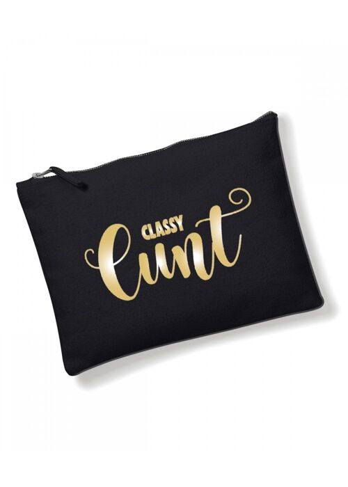 Make Up Bag, Cosmetic Wallet, Zipper Pouch, Slogan Make up bags, Funny Gift for Her Classy Cunt CB17