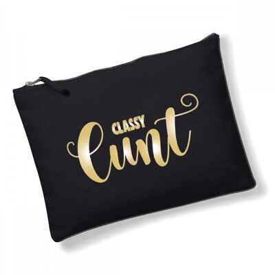 Make Up Bag, Cosmetic Wallet, Zipper Pouch, Slogan Make up bags, Funny Gift for Her Classy Cunt CB17