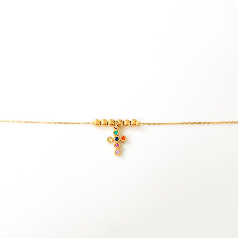 Mehrfarbiges Kreuzarmband