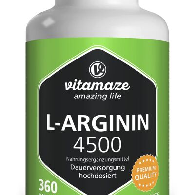 L-Arginin 4.500 hochdosiert, 360 Kapseln