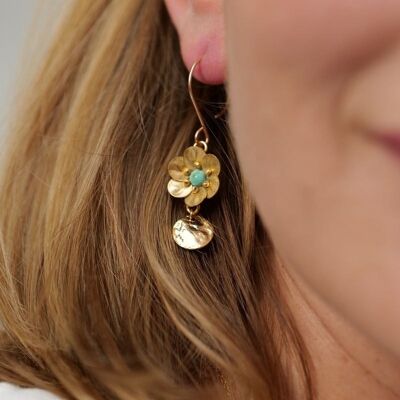 Crazy Anemone Earrings - Turquoise