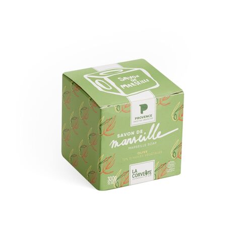 Le Cube de Savon de Marseille Provence – OLIVE – 300g – En boite