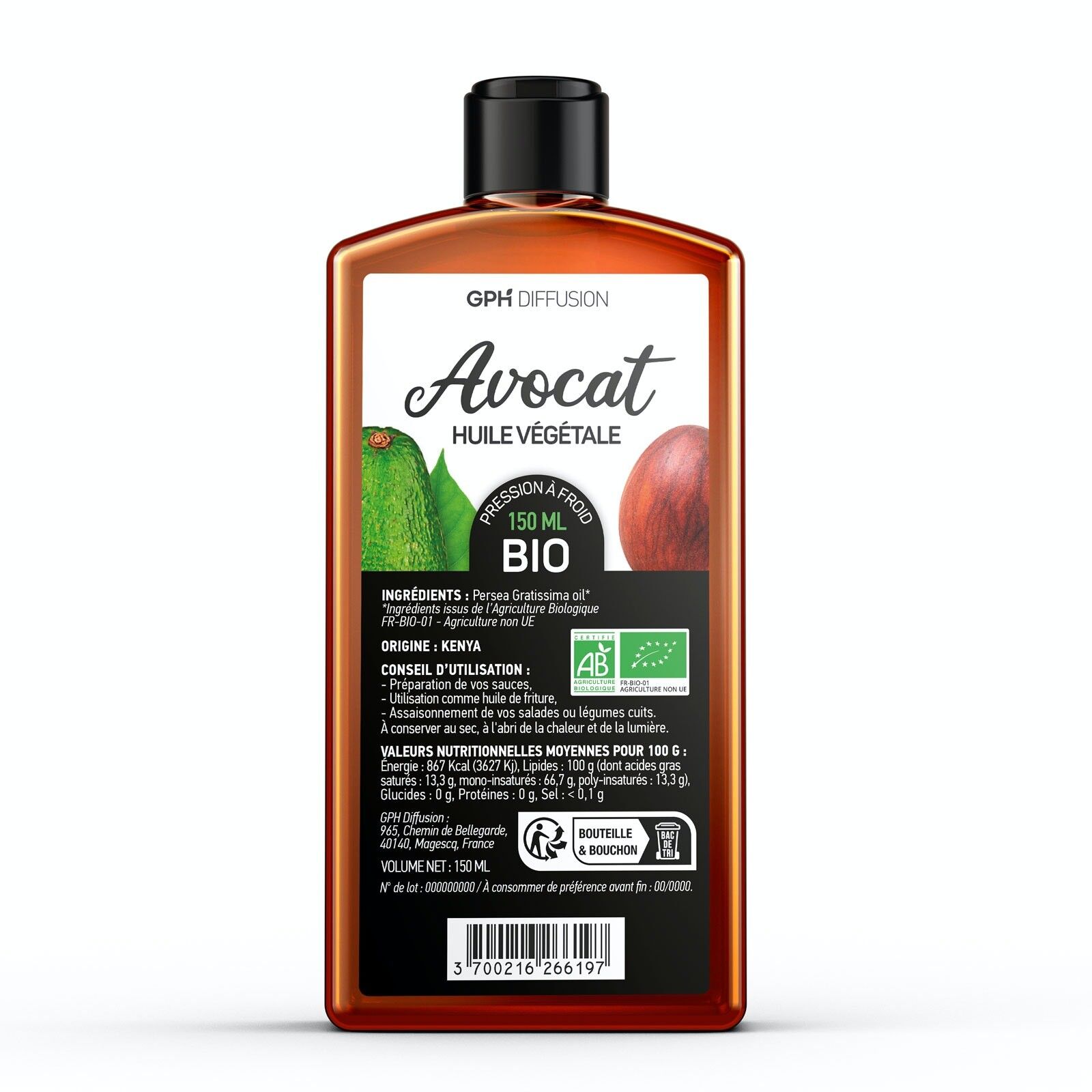 Aceite de Aguacate Orgánico - 150 ml