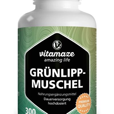 Grünlippmuschel Pulver 500 mg hochdosiert, 300 Kapseln