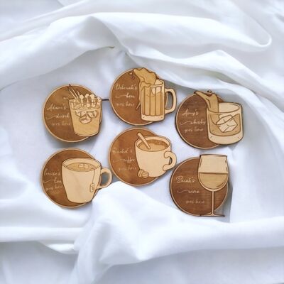 Collection de boissons Sous-verres en bois