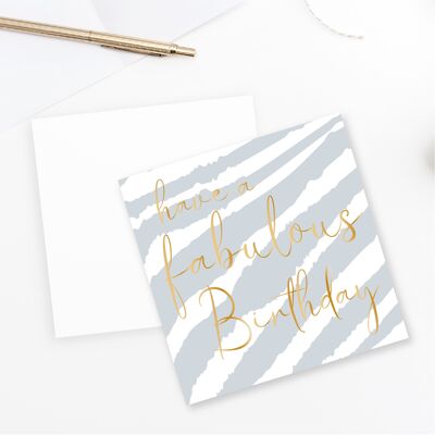 Carte d'anniversaire fabuleuse - feuille d'or
