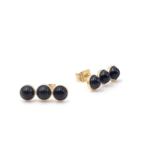 Boucles d'oreilles Ariane Trio - Onyx