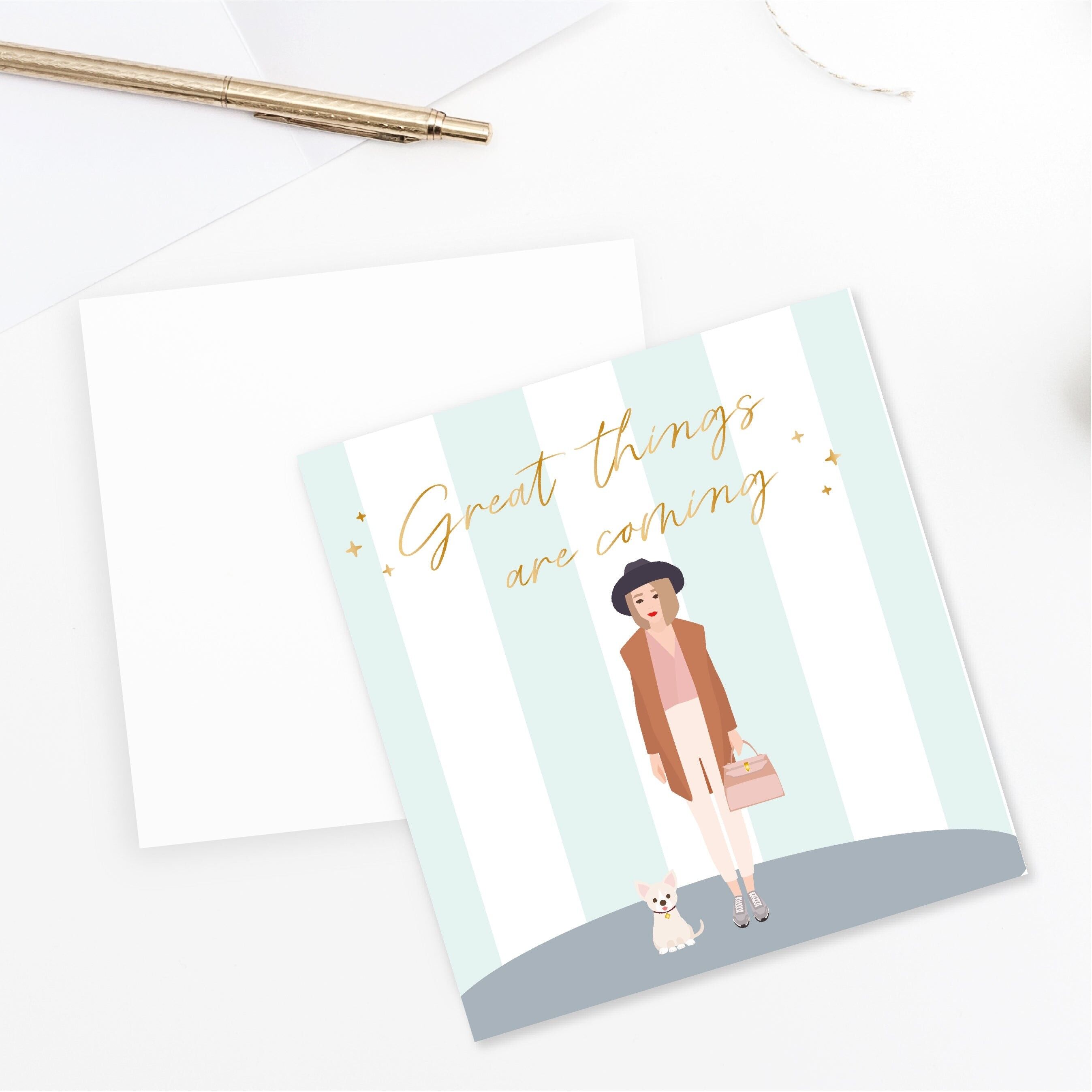 Grandi cose stanno arrivando Card - Gold Foiled