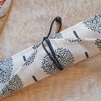 Chopsticks Spoon Cotton Linen Handmade Bag 26*12*6cm