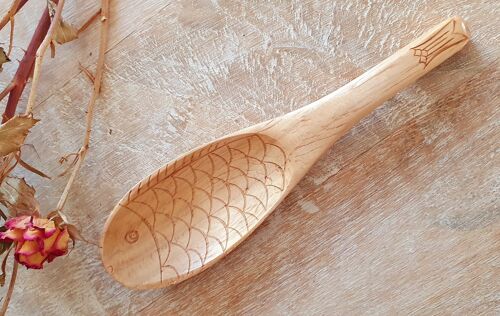 Spoon Natural Wood Table Art Decoration- 15.5*4cm