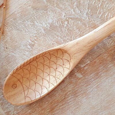 Decoración de arte de mesa de madera natural de cuchara- 15.5 * 4 cm