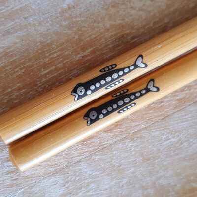 SilmFish-Palillos de madera natural Arte de mesa japonés