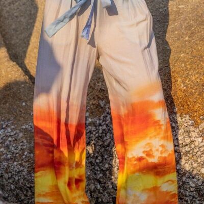Pantalones fluidos de color degradado