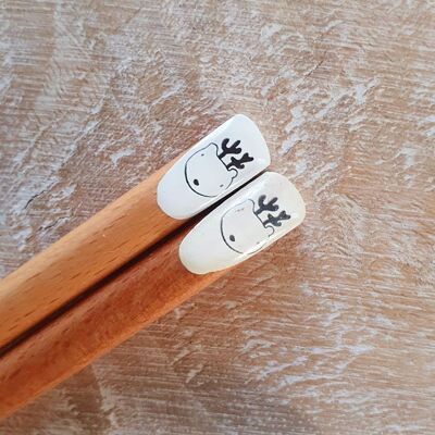 Cervo - Bacchette di bambù naturale Decorazione artistica da tavola giapponese