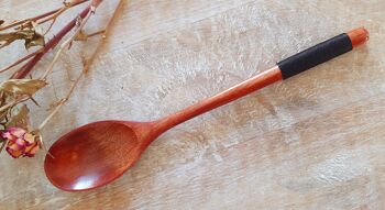 Natural Wooden Chopsticks Spoon Set - Black Cotton Thread 3