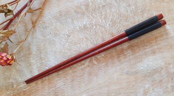 Natural Wooden Chopsticks Spoon Set - Black Cotton Thread 4
