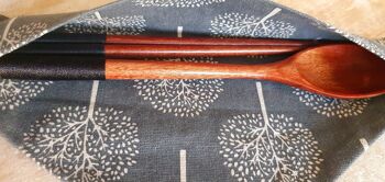 Natural Wooden Chopsticks Spoon Set - Black Cotton Thread 5