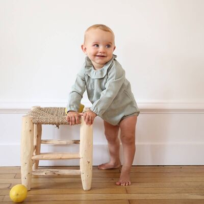 Bertille sage linen romper