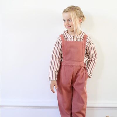 Margaux raspberry twill dungarees
