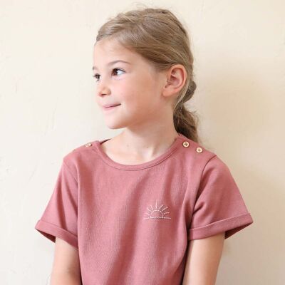 Paul raspberry jersey t-shirt for kids