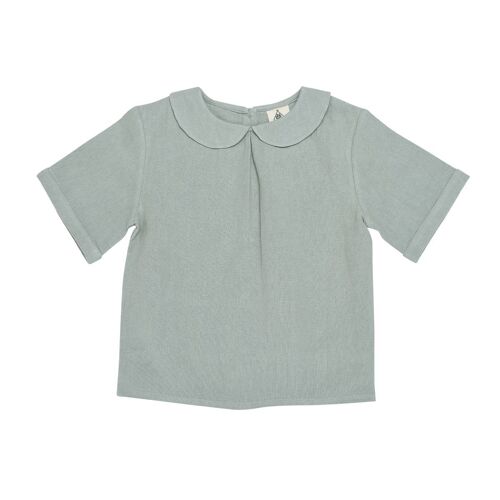 Blouse manches courtes Abel lin sauge bébé