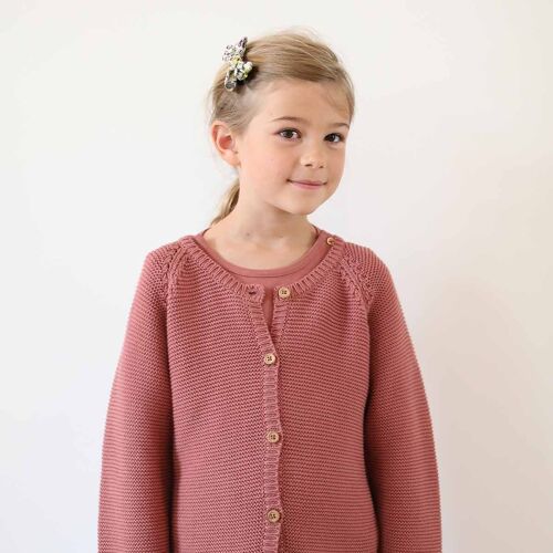 Cardigan Victoria tricot framboise enfant