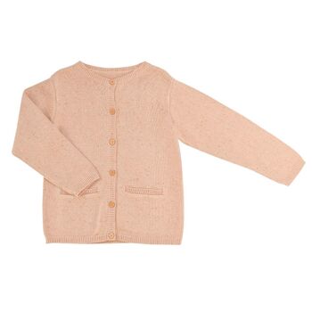 Cardigan Victorine tricot amande moucheté fille 2