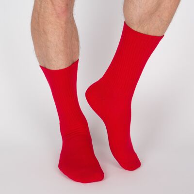French Terry Socks - Cardinal Red
