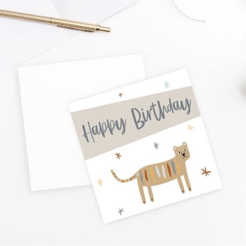 Happy Birthday Card - Tiger