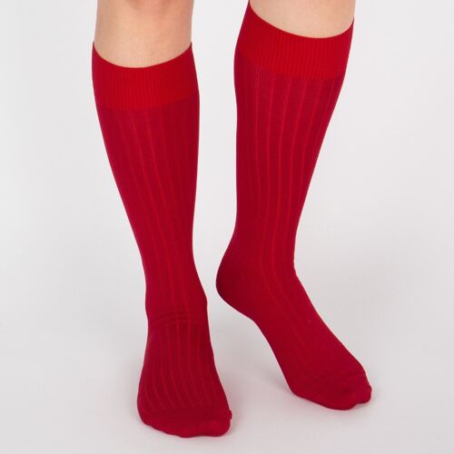 Chaussettes en fil d'écosse - Rouge carmin