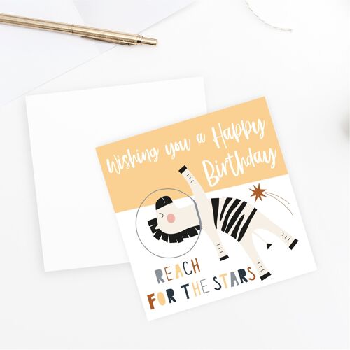 Happy Birthday Space Zebra Card