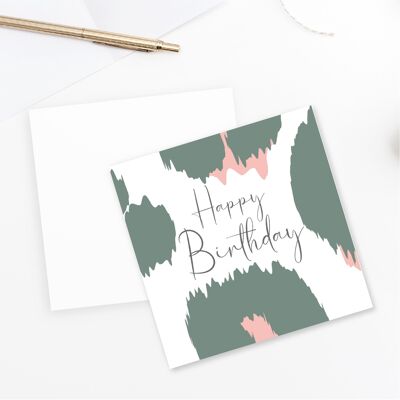 Tarjeta de feliz cumpleaños leopardo verde