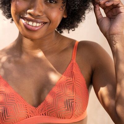 Reggiseno Dawa Terracotta in pizzo riciclato