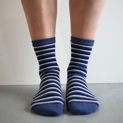 Fancy short socks - Striped knit