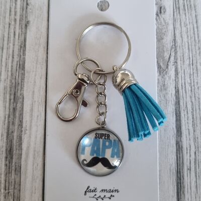 "Super dad" keychain (mustache)