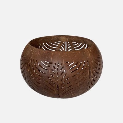 Hoja de patrón marrón de decoración de coco