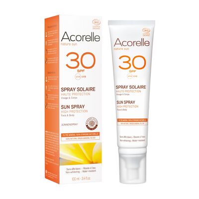 Acorell Spray Solaire SPF30 Certifié Bio