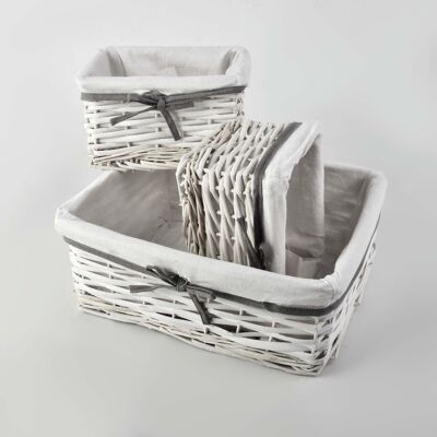 WILL Set of 3 rectangular baskets L:40x30xH16/2xM:25X17Xh14CM