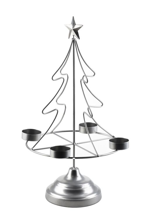 SANTA LILA Christmas tree candlestick 23.5x11xh38cm silver