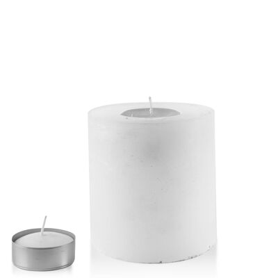 CANDLE LANTERN CYLINDER 120X120 RUSTIC white